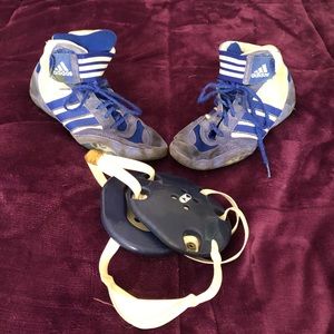 Adidas Tyrint II Wrestling Shoes and headgear